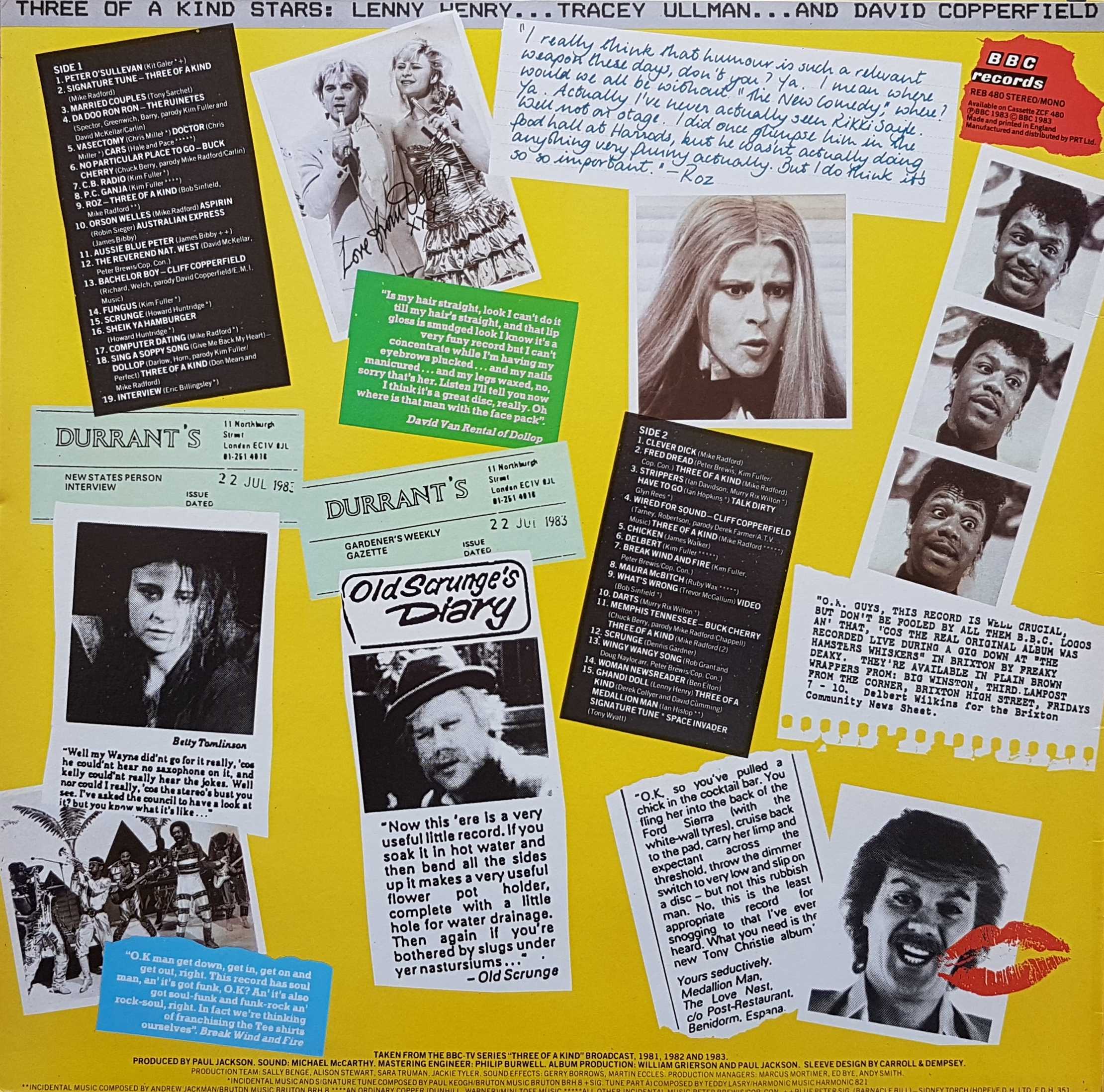 Picture of REB 480 Three of a kind by artist Various from the BBC records and Tapes library